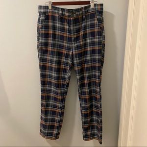 American Eagle Skinny High-Rise Plaid Trousers